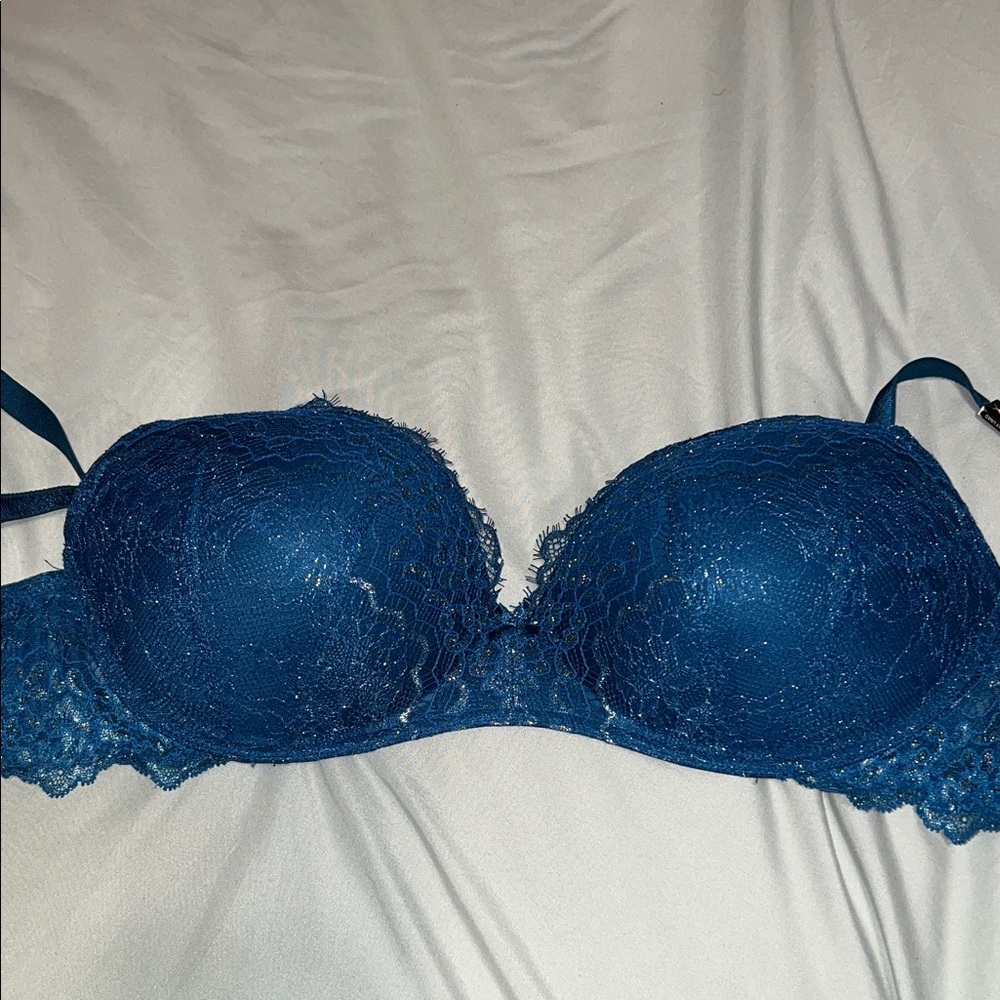 Victoria's Secret Blue Lace Push-Up Bra